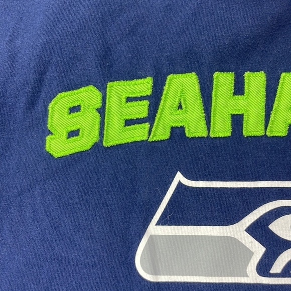 Seahawks Men’s Navy Blue Short Sleeve Tee Short, size XL - Picture 4 of 8